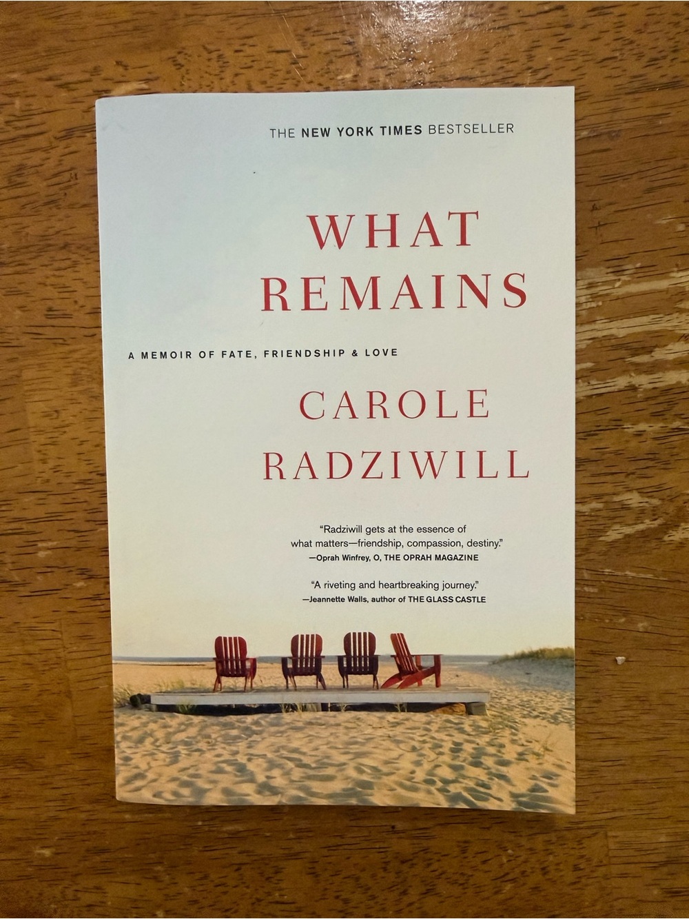 What Remains by Carole Radziwill - White & Red Paperback - NEW